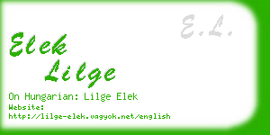 elek lilge business card